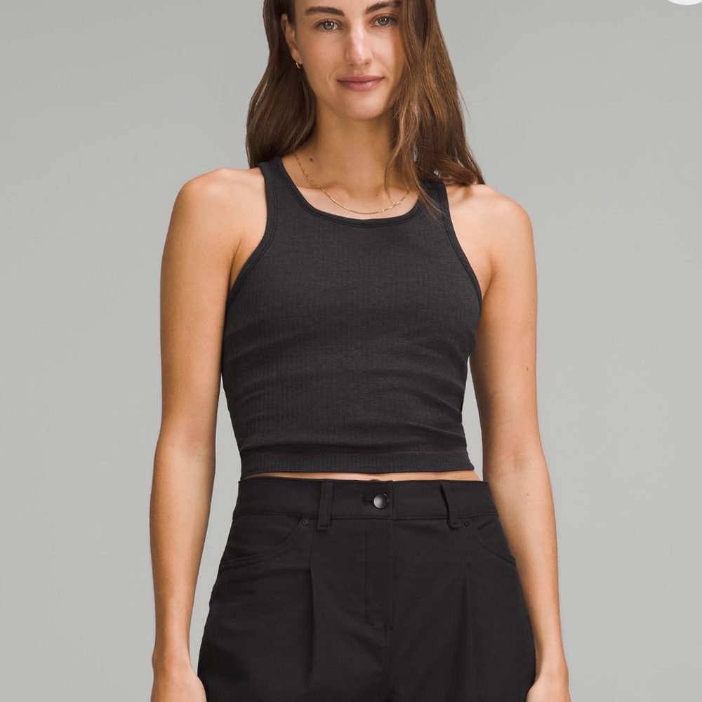 Lululemon Ribbed Racerback Crop Tank Top Ebb To Street